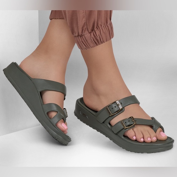 Skechers Olive Green Sandals - Picture 1 of 6
